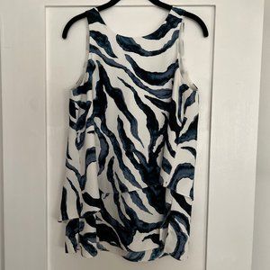 Blue and White Cooper & Ella Zebra Print Tank